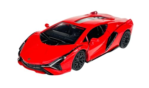 RMZ City Lamborghini Sian Rosso Mars Red (kompatibel mit) Maßstab 1:32 Druckguss-Spielzeug-Modellauto von RMZ City