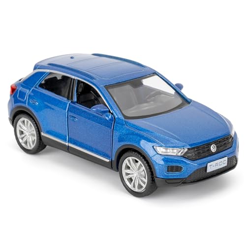 RMZ City Volkswagen T-ROC SUV Auto Modell, 1/36 Skala Casting Zink Legierung Spielzeug Auto für Kinder, Ziehen Sie zurück Fahrzeuge für Kleinkinder Kinder Jungen Mädchen Geschenk (Blau) von RMZ City