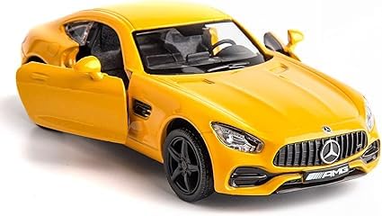 RMZ Stadt 1:36 Maßstab Druckguss Legierung Auto Modell Mercedes-Benz AMG GTS Auto Modell Spielzeug Auto Pull Back Fahrzeuge Spielzeugauto für Kleinkinder Kinder Jungen Mädchen Geschenk (gelb) von RMZ City