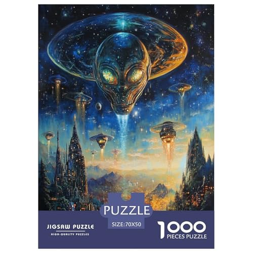 Alien Puzzles 1000 Teile Schwer Puzzle Spielzeug Lernspiel Impossible Herausforderungsspielzeug Für Erwachsene Kinder 70x50cm/1000pcs von RNDKAUUIE