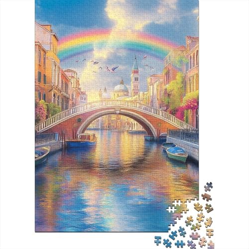 Amsterdamer Kanal Puzzles 1000 Teile Schwer Puzzle Spielzeug Pädagogisches Spiel Impossible Herausforderung Spielzeug Für Erwachsene Kinder 1000pcs (75x50cm) von RNDKAUUIE