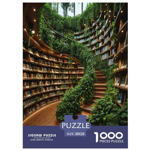 Bücherregal Puzzle 1000-teilige Schwer Puzzle Spielzeug Lernspiel Impossible Herausforderung Spielzeug Für Erwachsene Kinder 38x26cm/1000pcs von RNDKAUUIE