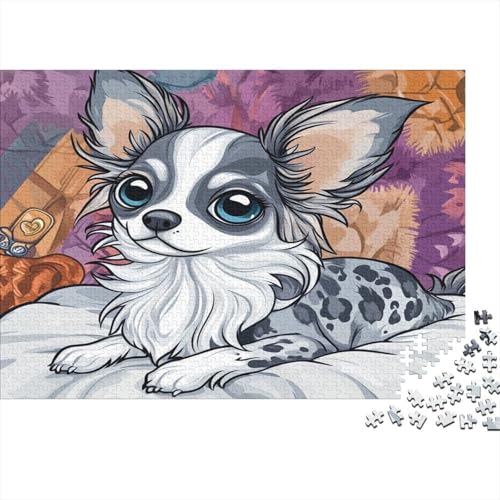 Chihuahua 1000 Stück Puzzles Für Erwachsene Teenager Stress Abbauen Familien-Puzzlespiel 1000-teiliges Puzzle Kinder Lernspiel Spielzeug Geschenk Puzzel 1000pcs (75x50cm) von RNDKAUUIE
