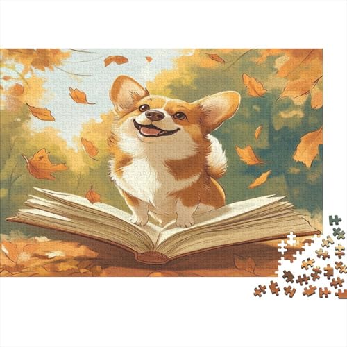 Corgi 1000 Stück Puzzles Für Erwachsene Teenager Stress Abbauen Familien-Puzzlespiel Mit Poster in 1000-teiliges Puzzle Kinder Lernspiel Spielzeug Geschenk Puzzel 1000pcs (75x50cm) von RNDKAUUIE