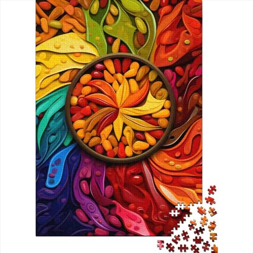 Farbige Gewürze Puzzle 1000-teilige Schwer Puzzle Spielzeug Pädagogisches Spiel Impossible Herausforderungsspielzeug Für Erwachsene Und Kinder Ab 12 Jahren 1000pcs (75x50cm) von RNDKAUUIE