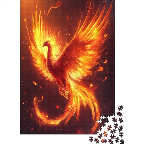 Feuer Phoenix 1000 Stück Puzzles Für Erwachsene Teenager Stress Abbauen Familien-Puzzlespiel Mit Poster in 1000-teiliges Puzzle Kinder Lernspiel Spielzeug Geschenk Puzzel 1000pcs (75x50cm) von RNDKAUUIE