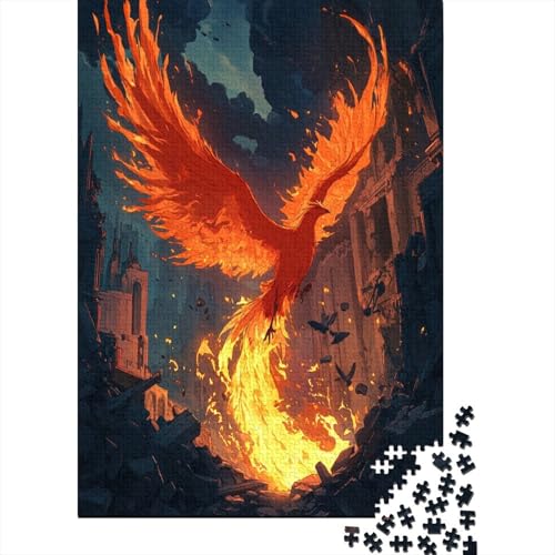 Feuer Phoenix Puzzle 1000 Teile Puzzle Erwachsene Schwieriges Schwer Puzzle Für Erwachsene Und Kinder Ab 14 Jahren Puzzel 1000pcs (75x50cm) von RNDKAUUIE
