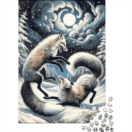 Fuchs Puzzles 1000 Teile Schwer Puzzle Spielzeug Pädagogisches Spiel Impossible Herausforderungsspielzeug Für Erwachsene Kinder 1000pcs (75x50cm) von RNDKAUUIE
