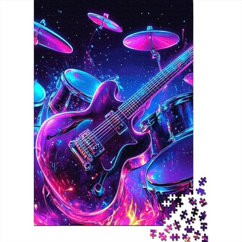 Gitarre Puzzle 1000 Teile Schwer Puzzle Spielzeug Pädagogisches Spiel Impossible Herausforderungsspielzeug Für Erwachsene Und Kinder in Bewährter 1000pcs (75x50cm) von RNDKAUUIE