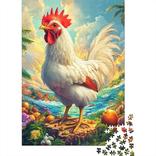 Hahn Puzzles 1000-teilige Schwer Puzzle Spielzeug Lernspiel Impossible Herausforderungsspielzeug Für Erwachsene Und Kinder in Bewährter 1000pcs (75x50cm) von RNDKAUUIE