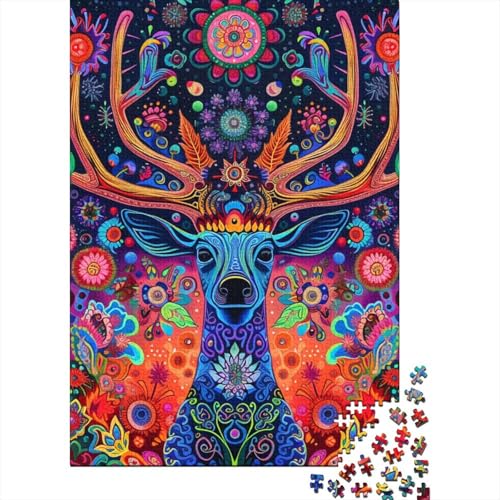 Hirsch 5 Puzzle 1000 Teile Schwer Puzzle Spielzeug Lernspiel Impossible Herausforderungsspielzeug Für Erwachsene Und Kinder Ab 14 Jahren 1000pcs (75x50cm) von RNDKAUUIE