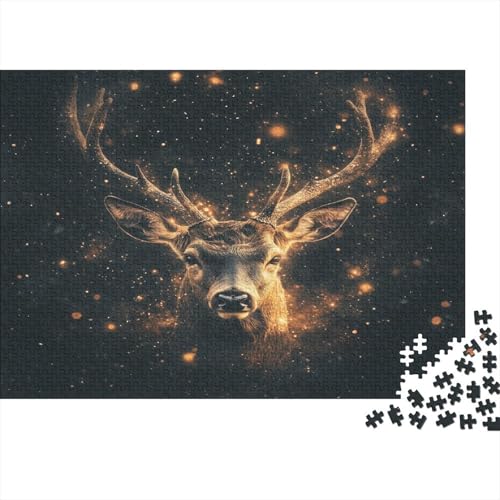 Hirsch Holzpuzzle Erwachsene, 1000 Teile Großes Holzpuzzle Für Erwachsene Und Kinder, Anzug Klassisches Puzzle Für Kinder Ab 12 Jahren Und Erwachsene 1000pcs (75x50cm) von RNDKAUUIE