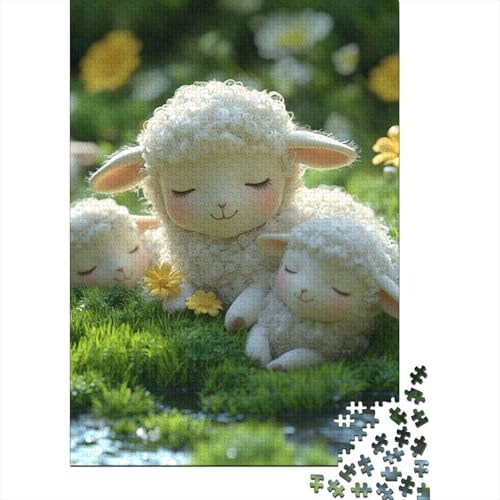 Lamm Puzzle 1000-teilige Schwer Puzzle Spielzeug Pädagogisches Spiel Impossible Herausforderung Spielzeug Für Erwachsene Und Kinder in Bewährter 1000pcs (75x50cm) von RNDKAUUIE