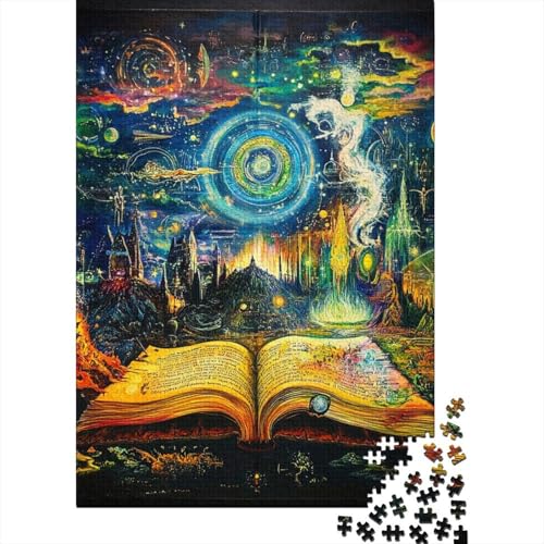 Magische Bücher Puzzle 1000 Teile Schwer Puzzle Spielzeug Pädagogisches Spiel Impossible Herausforderung Spielzeug Für Erwachsene Und Kinder in Bewährter 1000pcs (75x50cm) von RNDKAUUIE