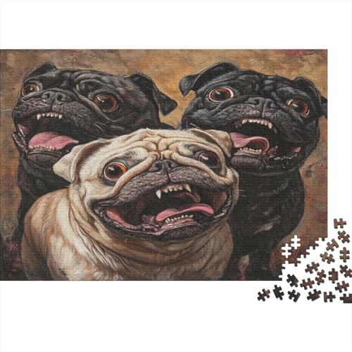 Mops Puzzle 1000 Teile Erwachsener Kniffel Spaß Für Die Ganze Familie - Abwechslungsreiche 1000 Puzzleteilige Motive Puzzle Erwachsene, Puzzel 1000pcs (75x50cm) von RNDKAUUIE