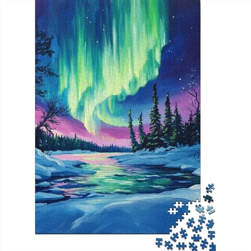 Nördliche Lichter Puzzle 1000 Teile Schwer Puzzle Spielzeug Pädagogisches Spiel Impossible Herausforderungsspielzeug Für Erwachsene Und Kinder Ab 14 Jahren 1000pcs (75x50cm) von RNDKAUUIE