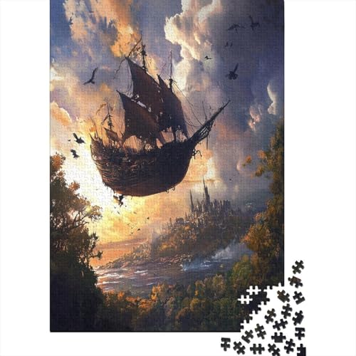 RNDKAUUIE Piratenschiff Puzzle 1000 Teile, Nautisch-bunt, Karton, Jigsaw, Puzzle, 1 stück, 1000pcs (75x50cm), Erwachsene von RNDKAUUIE