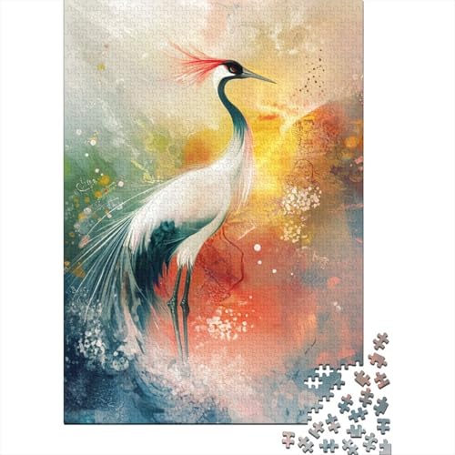 Red-Crowned Crane Puzzle 1000-teilige Schwer Puzzle Spielzeug Pädagogisches Spiel Impossible Herausforderung Spielzeug Für Erwachsene Und Kinder Ab 12 Jahren 1000pcs (75x50cm) von RNDKAUUIE