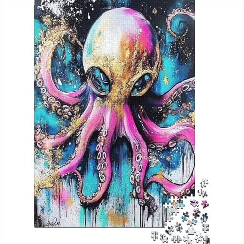 Tintenfisch Puzzles 1000 Teile Schwer Puzzle Spielzeug Pädagogisches Spiel Impossible Herausforderungsspielzeug Für Erwachsene Und Kinder in Bewährter 1000pcs (75x50cm) von RNDKAUUIE