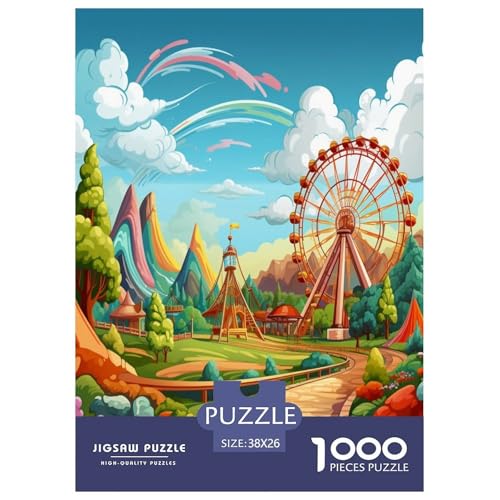 Vergnügungsparks Puzzle 1000 Teile Schwer Puzzle Spielzeug Pädagogisches Spiel Impossible Herausforderungsspielzeug Für Erwachsene Und Kinder Ab 12 Jahren 38x26cm/1000pcs von RNDKAUUIE