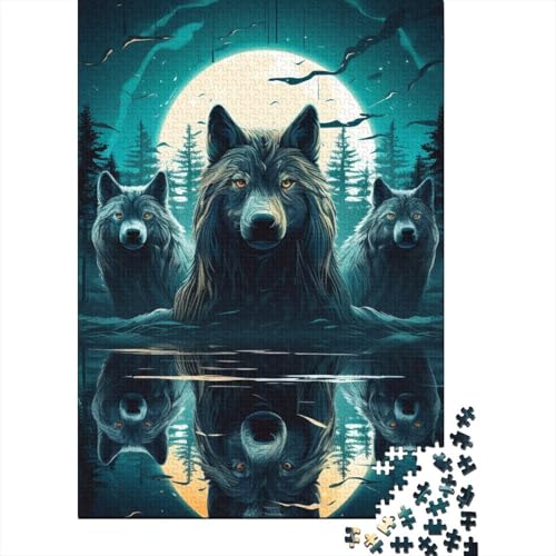 Wolf Puzzles 1000 Teile Schwer Puzzle Spielzeug Pädagogisches Spiel Impossible Herausforderungsspielzeug Für Erwachsene Und Kinder Ab 12 Jahren 1000pcs (75x50cm) von RNDKAUUIE