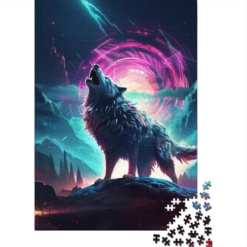 Wolf Puzzles 1000 Teile Schwer Puzzle Spielzeug Pädagogisches Spiel Impossible Herausforderungsspielzeug Für Erwachsene Und Kinder in Bewährter 1000pcs (75x50cm) von RNDKAUUIE