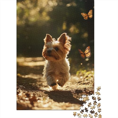 Yorkshire Terrier Puzzles 1000 Teile Schwer Puzzle Spielzeug Lernspiel Impossible Herausforderung Spielzeug Für Erwachsene Kinder 1000pcs (75x50cm) von RNDKAUUIE