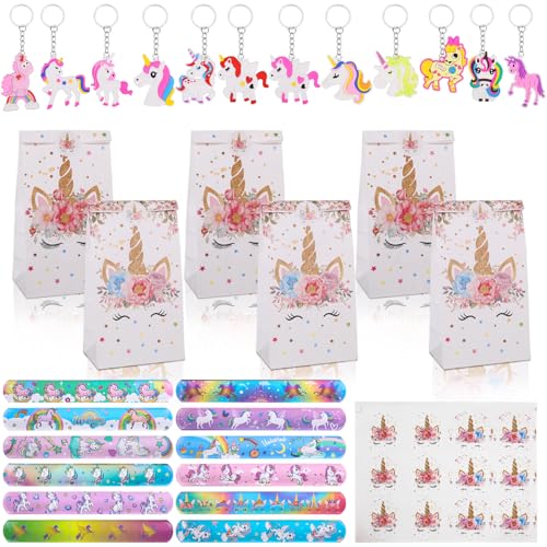 RNHDLY 36 Stück Party Mitgebsel Kindergeburtstag, 12 Geschenktüten + 12 schnapparmband + 12 Schlüsselanhänger, Party-Mitgebsel zum Verpacken von Geschenken, Giveaways, Hochzeit, Party RNHDLY 36 Stück Party Mitgebsel Kindergeburtstag, 12 Geschenktüten + 12 schnapparmband + 12 Schlüsselanhänger, Party-Mitgebsel zum Verpacken von Geschenken, Giveaways, Hochzeit, Party von RNHDLY