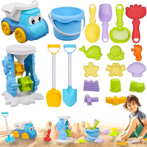RNHDLY Sandspielzeug Set 20 Stück Sandkasten Spielzeug, Strandspielzeug Kinder mit Sandförmchen, Sandschaufel Kinder, Strandbuggy, Sanduhr, Eimer, Reise Sand Spielzeug ab 3 Jahr RNHDLY Sandspielzeug Set 20 Stück Sandkasten Spielzeug, Strandspielzeug Kinder mit Sandförmchen, Sandschaufel Kinder, Strandbuggy, Sanduhr, Eimer, Reise Sand Spielzeug ab 3 Jahr von RNHDLY