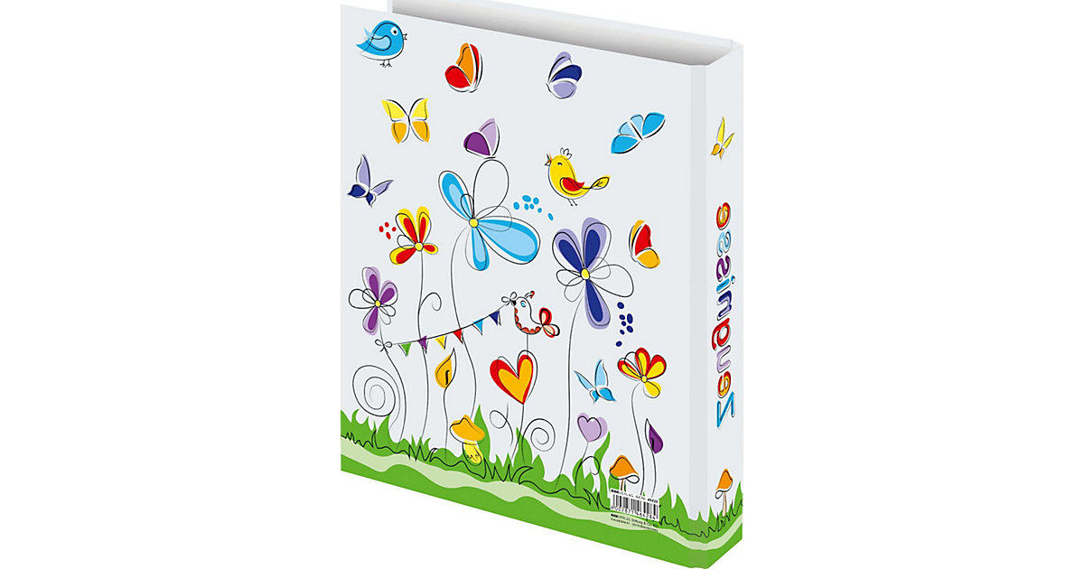 Zeugnismappe/Ringbuch Schmetterlinge A4 weiß/gemustert Zeugnismappe/Ringbuch Schmetterlinge A4 weiß/gemustert von RNK Verlag