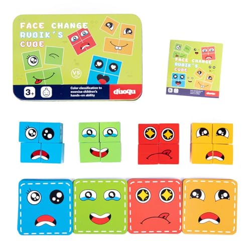 Holzwürfel Puzzle, Face Change Rubiks Cube, Emoji Blocks Spiel, 3D Puzzle Face-Changing Magic Cube, Gesichtsveränderung Denktraining Hölzern Bauwürfel Cube Kinder über 3 Jahre alt Holzwürfel Puzzle, Face Change Rubiks Cube, Emoji Blocks Spiel, 3D Puzzle Face-Changing Magic Cube, Gesichtsveränderung Denktraining Hölzern Bauwürfel Cube Kinder über 3 Jahre alt von RNXSIB