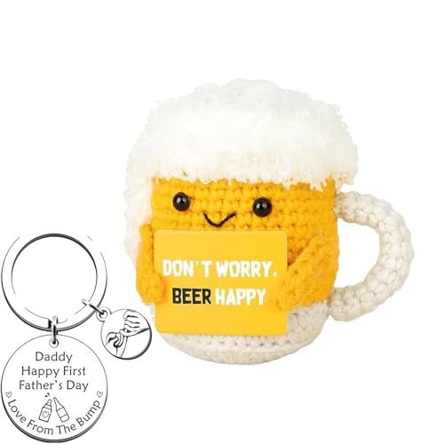 RNXSIB Bier Geschenke für Männer, 3 Stück Gestrickte Bierbecher Geschenkset, Lustige Geschenke für Männer, Humorvolle Aufmerksamkeit Für Geburtstag Oder Als Emotionale Unterstützung von RNXSIB