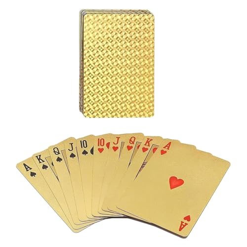 RNXSIB Gold Pokerkarten Premium Playing Cards - Luxury Gold Foil Poker Set for Card Games, Gifts - Professional Grade, Durable & Smooth Finish RNXSIB Gold Pokerkarten Premium Playing Cards - Luxury Gold Foil Poker Set for Card Games, Gifts - Professional Grade, Durable & Smooth Finish von RNXSIB