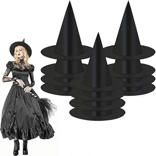 RNXSIB 12 Hexenhüte, Hexenhut für Kinder, Hexenzubehör, Kinderzauberhut, Zauberhut, Hexenhut, Hexenkostüm Party, Halloween Maskerade Karnevalshut von RNXSIB