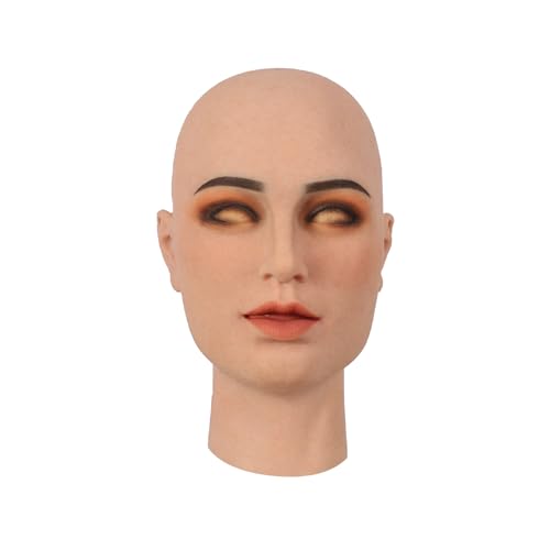 ROANYER Upgraded 2.0 Silikon Weibliche Maske Weiche Falsche Damen Kopf Realistische Haut Gesicht für Crossdresser Drag Queen Transgender Kostüm ROANYER Upgraded 2.0 Silikon Weibliche Maske Weiche Falsche Damen Kopf Realistische Haut Gesicht für Crossdresser Drag Queen Transgender Kostüm von ROANYER