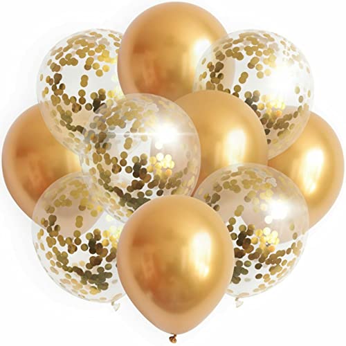 ROB'S BALLOONS 10x Luftballons Set Konfetti Metallic Geburtstag Ballons Deko Party Hochzeit DIY, Farbe:Gold ROB'S BALLOONS 10x Luftballons Set Konfetti Metallic Geburtstag Ballons Deko Party Hochzeit DIY, Farbe:Gold von ROB'S BALLOONS