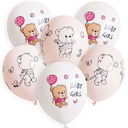 6 Stk. Premium Luftballons Bio Baby Girl 12' Prinzessin Mädchen 1st Geburtstag Set von ROB'S BALLOONS