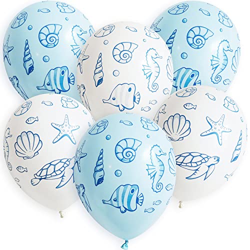 6 Stk. Premium Luftballons Bio Ocean Maritim Sealife 12' Meer Ozean Fische von ROB'S BALLOONS