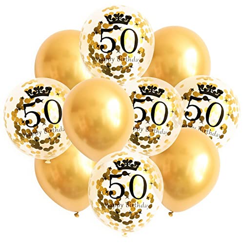 ROB'S BALLOONS Geburtstag Set Luftballons Gold Konfetti Zahlen Metallic Happy-Birthday Ballons Deko, Muster:50 ROB'S BALLOONS Geburtstag Set Luftballons Gold Konfetti Zahlen Metallic Happy-Birthday Ballons Deko, Muster:50 von ROB'S BALLOONS