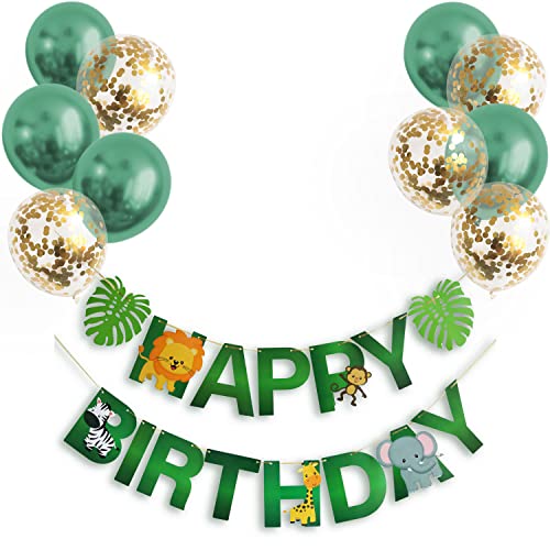 Girlande Jungle Tiere Zoo Dschungel Set Happy-Birthday Geburtstag Deko Party Banner Girlande Jungle Tiere Zoo Dschungel Set Happy-Birthday Geburtstag Deko Party Banner von ROB'S BALLOONS