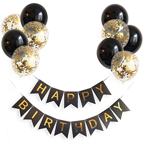 Luftballon Girlande Set Gold Schwarz Konfetti Ballons Geburtstag Happy Birthday Luftballon Girlande Set Gold Schwarz Konfetti Ballons Geburtstag Happy Birthday von ROB'S BALLOONS