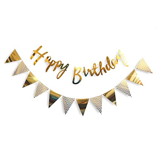 ROB'S BALLOONS 2er Set Girlanden Happy Birthday Geburtstag Banner Deko Party Ballon Konfetti, Farbe:Gold ROB'S BALLOONS 2er Set Girlanden Happy Birthday Geburtstag Banner Deko Party Ballon Konfetti, Farbe:Gold von ROB'S BALLOONS