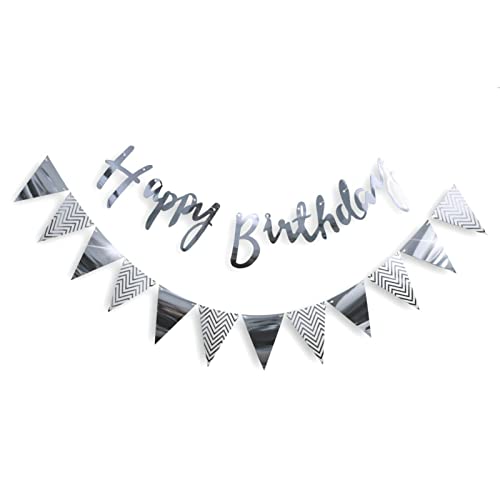 ROB'S BALLOONS 2er Set Girlanden Happy Birthday Geburtstag Banner Deko Party Ballon Konfetti, Farbe:Silber ROB'S BALLOONS 2er Set Girlanden Happy Birthday Geburtstag Banner Deko Party Ballon Konfetti, Farbe:Silber von ROB'S BALLOONS