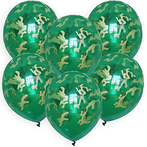 6 Stk. Premium Luftballons Bio Camouflage Tarn Armee 12' Party Geburtstag Grün Set von ROB'S BALLOONS