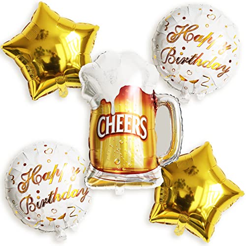 Bier Beer Party Folienballon Set 5 Stück Krug König Prost Cheers Deko Luftballon Geburtstag Bier Beer Party Folienballon Set 5 Stück Krug König Prost Cheers Deko Luftballon Geburtstag von ROB'S BALLOONS