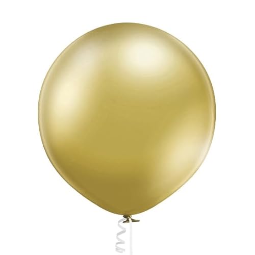 XL Luftballon 60 cm Latex Pastell Chrom Metallic Geburtstag Deko Party, Farbe:Gold Chrome von ROB'S BALLOONS