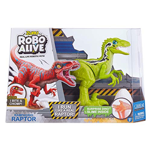 Robo Alive Wütender Raptor Dinosaurier Spielzeug, batteriebetriebenes Roboter-Dinosaurier-Spielzeug (grün Raptor) von ROBO ALIVE