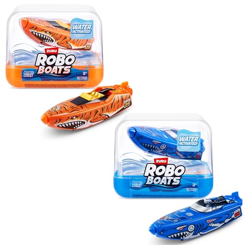 ROBO ALIVE ZURU Robo Boats, Tiger Shark & Robo Shark Boat, 2 Pack, by ZURU Water Activated Boat Toy, (Amazon Exclusive) von ROBO ALIVE