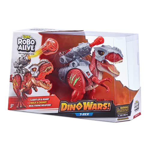 Robo Alive Dino Wars T-Rex Spielzeug, Roboterspielzeug, realistische Dinosaurier-Bewegung, Kampfpanzer (T-Rex) von ROBO ALIVE