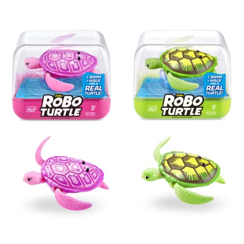 Robo Turtle Roboter Schildkröte (2er Pack, grün & rosa) von ROBO ALIVE